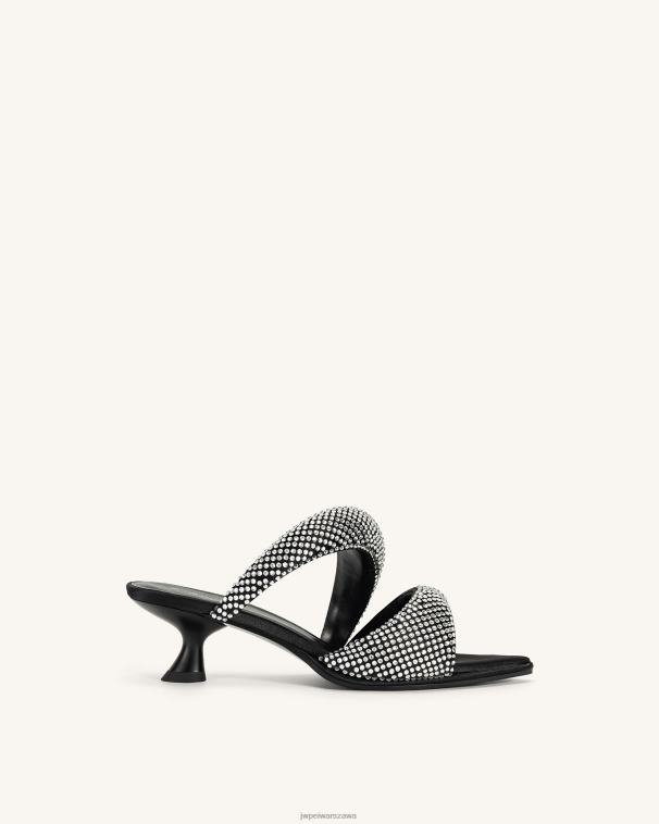 czarny sara mule sztuczny kryształ T06LV304 JW PEI muł