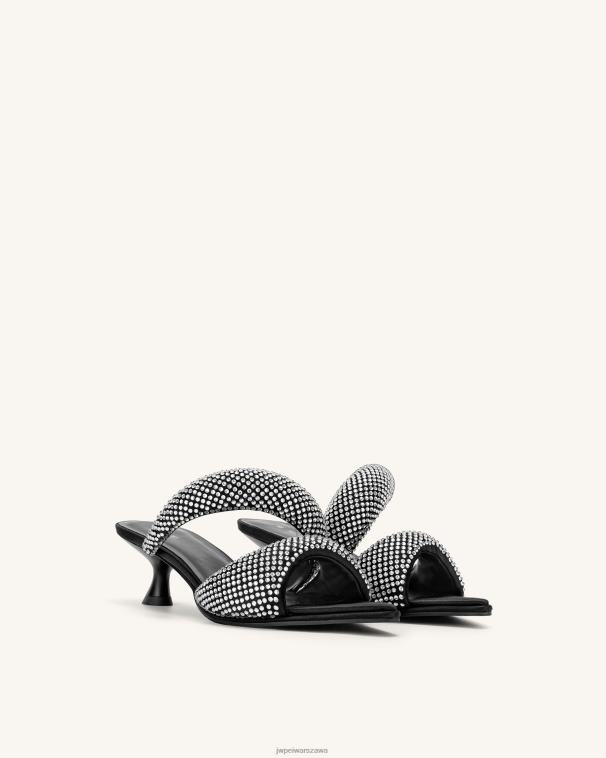czarny sara mule sztuczny kryształ T06LV304 JW PEI muł