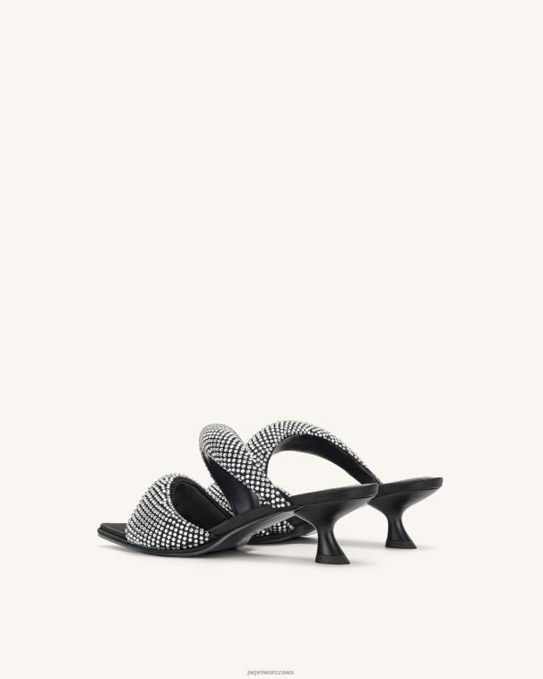 czarny sara mule sztuczny kryształ T06LV304 JW PEI muł