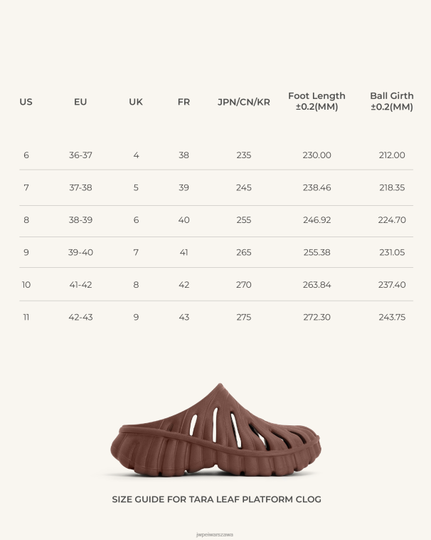 brązowy Chodaki platformowe Tara Leaf T06LV314 JW PEI sandał