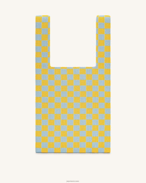 lód i żółty dzianinowa torba typu shopper shea checkerboard T06LV242 JW PEI torba na ramię