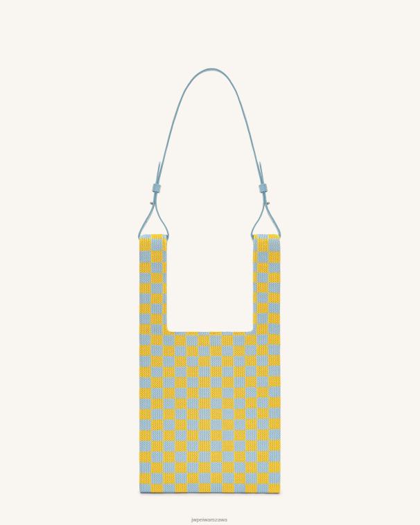 lód i żółty dzianinowa torba typu shopper shea checkerboard T06LV242 JW PEI torba na ramię