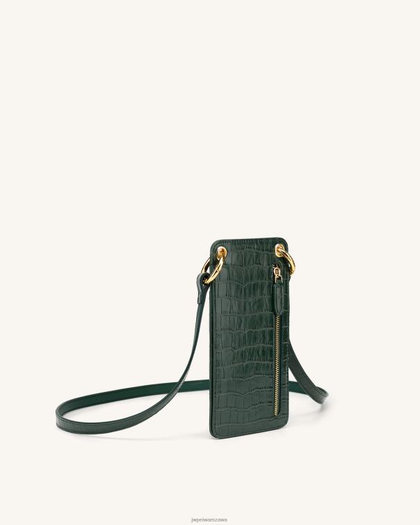 ciemnozielony krokodyl etui na telefon quinn T06LV188 JW PEI torba na telefon