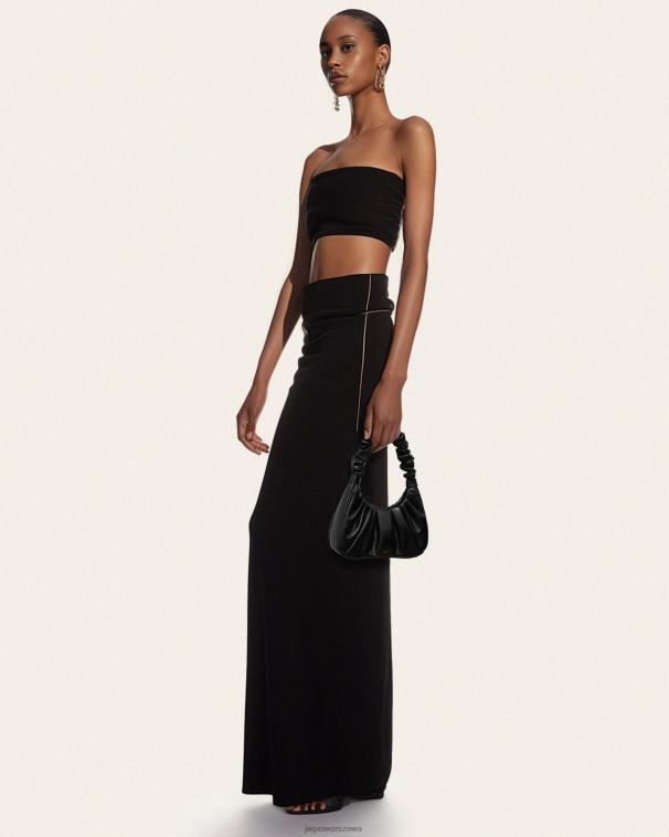 czarny gabbi ruched torebka hobo T06LV55 JW PEI torba na ramię