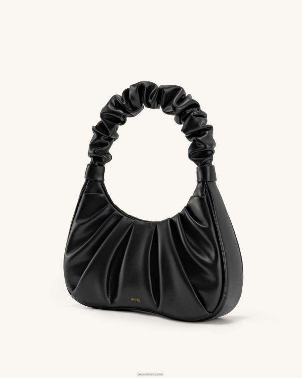 czarny gabbi ruched torebka hobo T06LV55 JW PEI torba na ramię