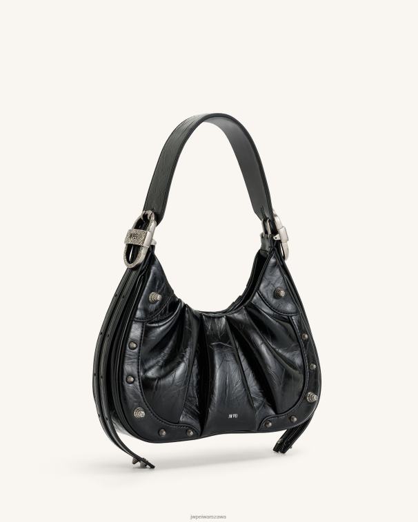 czarny gabbi zgnieciona ruched torebka hobo T06LV167 JW PEI torba na ramię