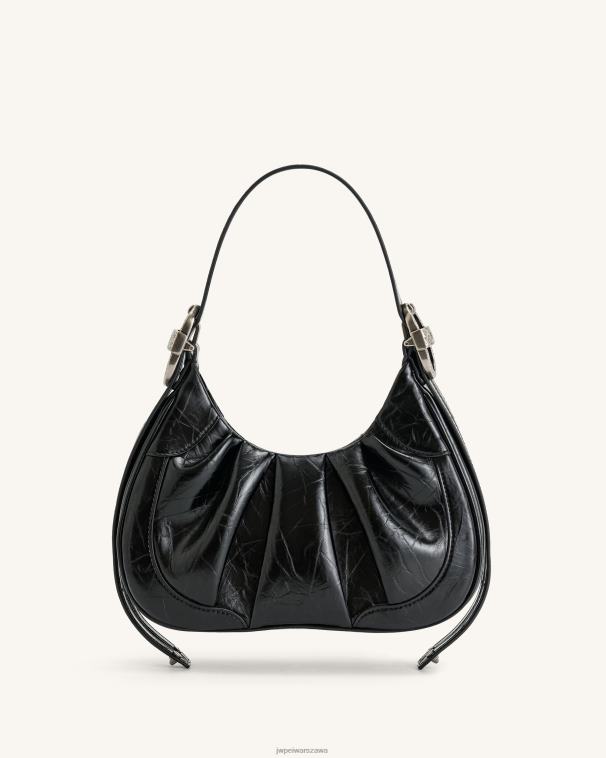 czarny gabbi zgnieciona ruched torebka hobo T06LV167 JW PEI torba na ramię