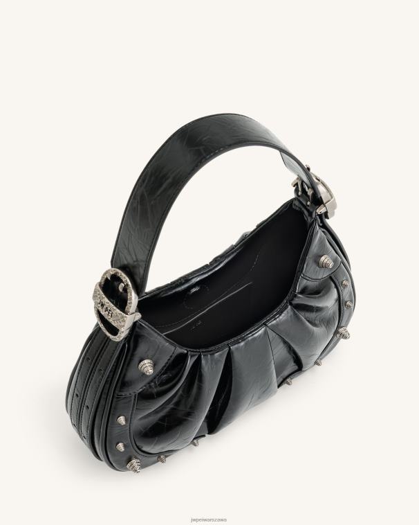 czarny gabbi zgnieciona ruched torebka hobo T06LV167 JW PEI torba na ramię