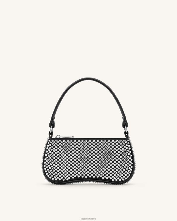 czarny mini torba na ramię ze sztucznego kryształu eva T06LV126 JW PEI torba na ramię