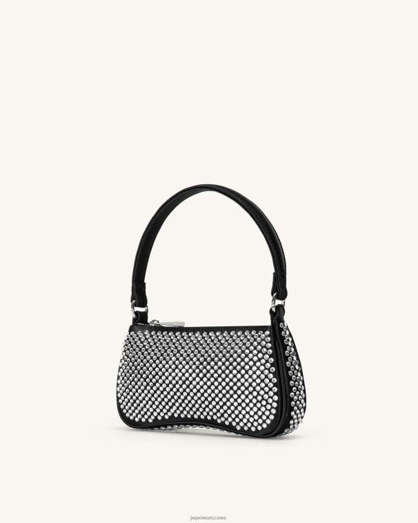 czarny mini torba na ramię ze sztucznego kryształu eva T06LV126 JW PEI torba na ramię
