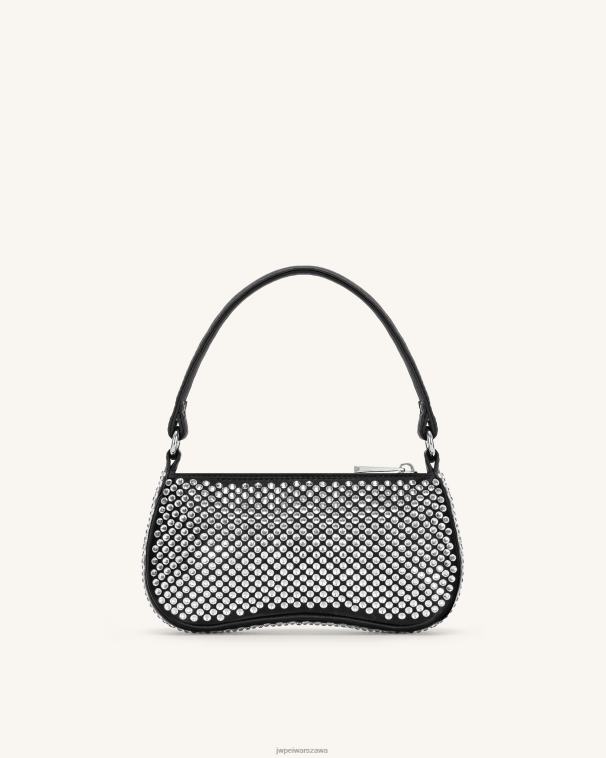 czarny mini torba na ramię ze sztucznego kryształu eva T06LV126 JW PEI torba na ramię