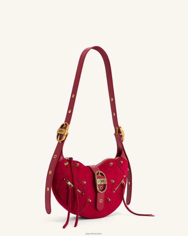 głęboki magenta zamszowa torba na ramię Tessa T06LV171 JW PEI torba na ramię