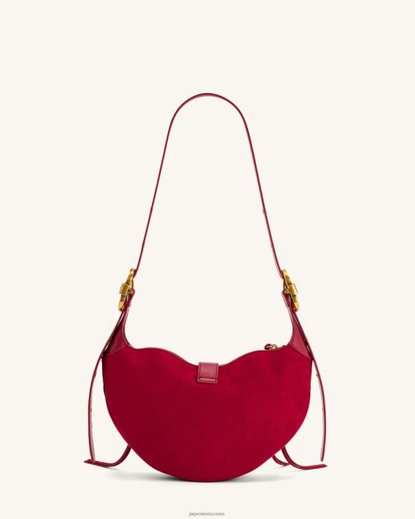 głęboki magenta zamszowa torba na ramię Tessa T06LV171 JW PEI torba na ramię