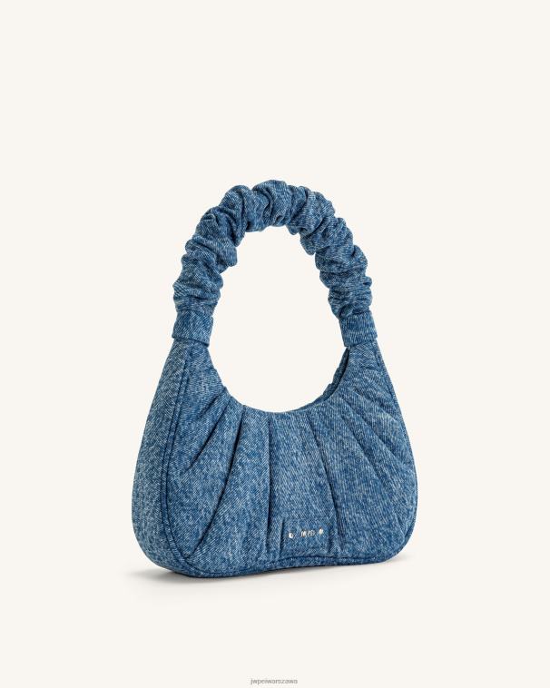 niebieski torebka gabbi denim z ruched hobo T06LV147 JW PEI torba na ramię