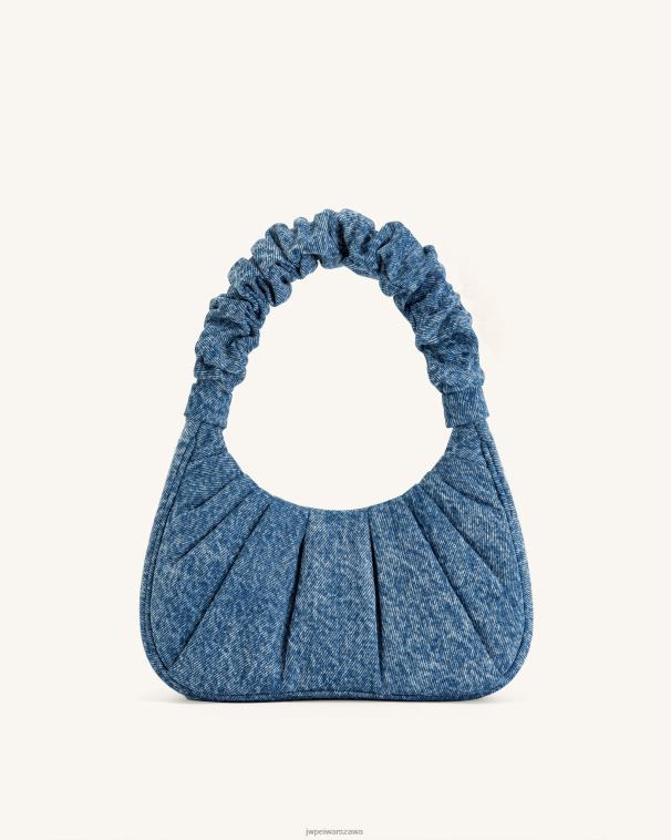 niebieski torebka gabbi denim z ruched hobo T06LV147 JW PEI torba na ramię