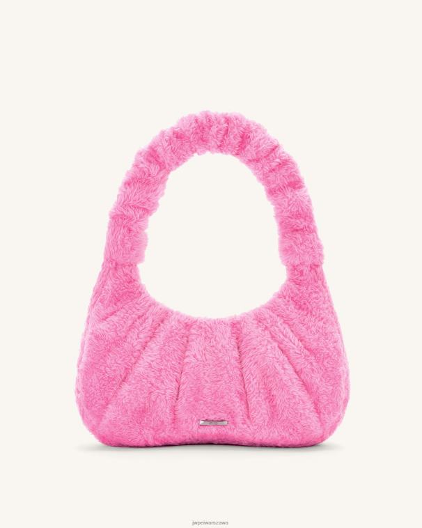 różowy gabbi frotte torebka hobo z ruched T06LV125 JW PEI torba na ramię