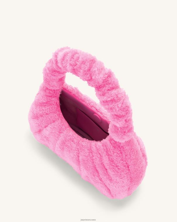 różowy gabbi frotte torebka hobo z ruched T06LV125 JW PEI torba na ramię