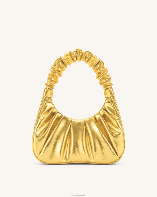 złoto metaliczna torebka hobo z ruched gabbi T06LV145 JW PEI torba na ramię